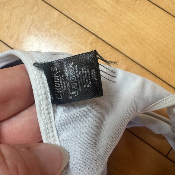 CHOOKS Size Medium Navy / White Thong Bikini Swimsuit Bottoms - Picture 5 of 5